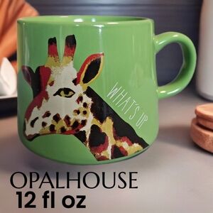 Opalhouse Green Mug with Giraffe Design What's Up/ Microwave/ Diswasher Safe